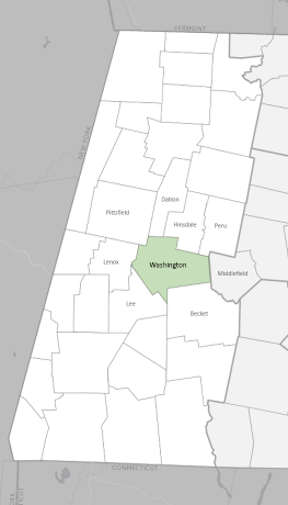 Map showing location of Washington within Berkshire County
